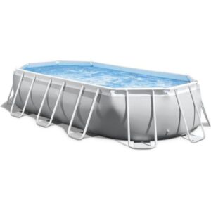 Kit Piscine hors sol tubulaire INTEX Prism Frame - 503 x 274 x 122 cm - Rectangulaire (Filtre, bâche, tapis de sol, échelle)
