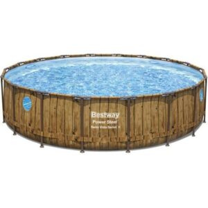 Kit Piscine hors sol BESTWAY Power Steel- 549 x 122 cm - Ronde (Livrée avec pompe a filtration, bâche, échelle et diffuseur)