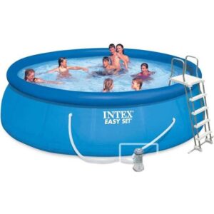 Kit Piscine hors sol autoportante INTEX Easy Set - 457,2 x 121,92 cm - Ronde (Inclus bâche, échelle, tapis de sol et épurateur)