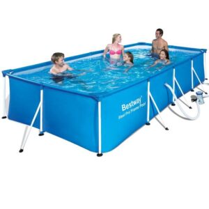 Kit Piscine hors sol tubulaire BESTWAY - Steel Pro - 400 x 211 x 81 cm - Rectangulaire (Livrée avec une pompe de filtration)