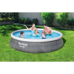 Kit Piscine hors sol autoportante BESTWAY - Fast Set - 396 x 84 cm - Ronde (Livrée avec une pompe de filtration)